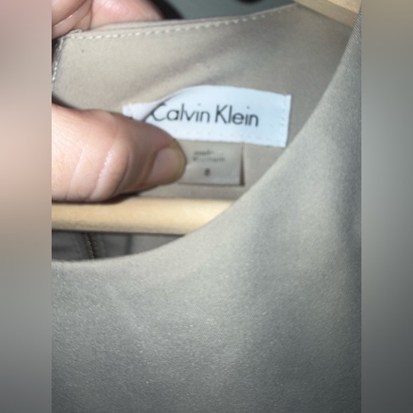 Calvin Klein Sleeveless Beige Mini Dress Size 8 Classic Neutral - Picture 11 of 13